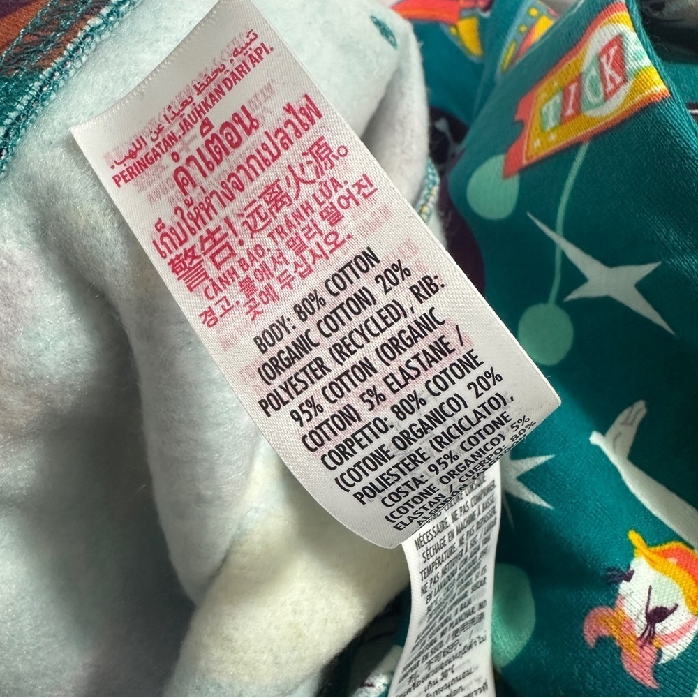 [KID] DISNEY Teal Pattern Hoodie 3T NWT Cotton Blend - Picture 6 of 7